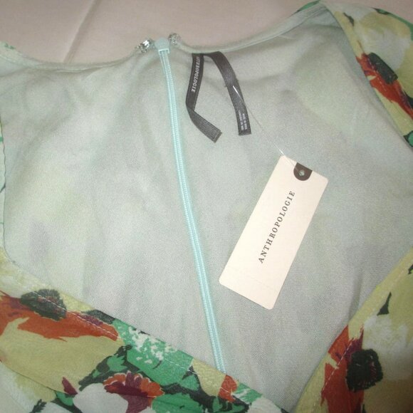 Anthropologie Short Sleeve V-neck Slip Midi Dress MEDIUM Romantic Floral $158 - Picture 10 of 10